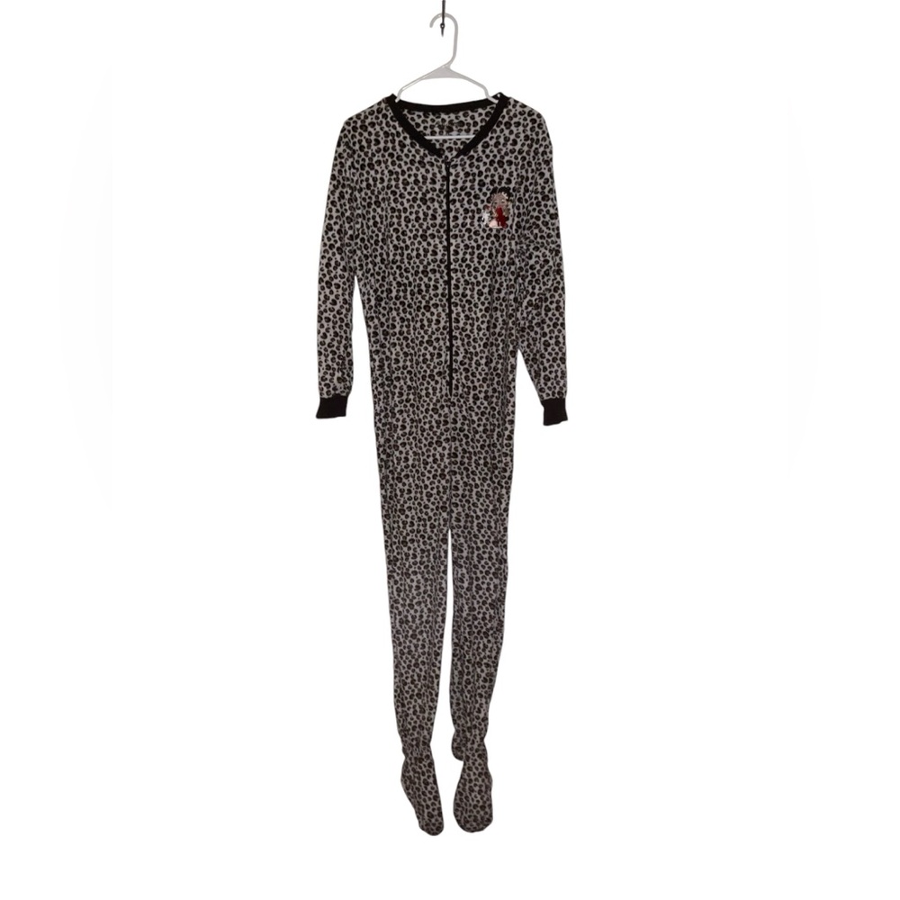 Betty Boop Cheetah Print Onesie Footed Pajamas